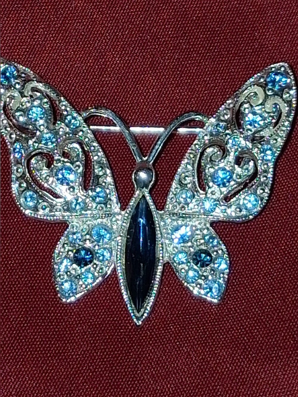 Antique Silver Tone Butterfly Brooch